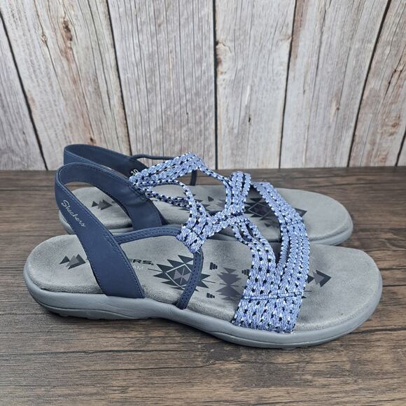 Skechers Reggae Irie Mon Blue Strappy Slingback Sandals Women's Size 10 (GUC) - Picture 3 of 8